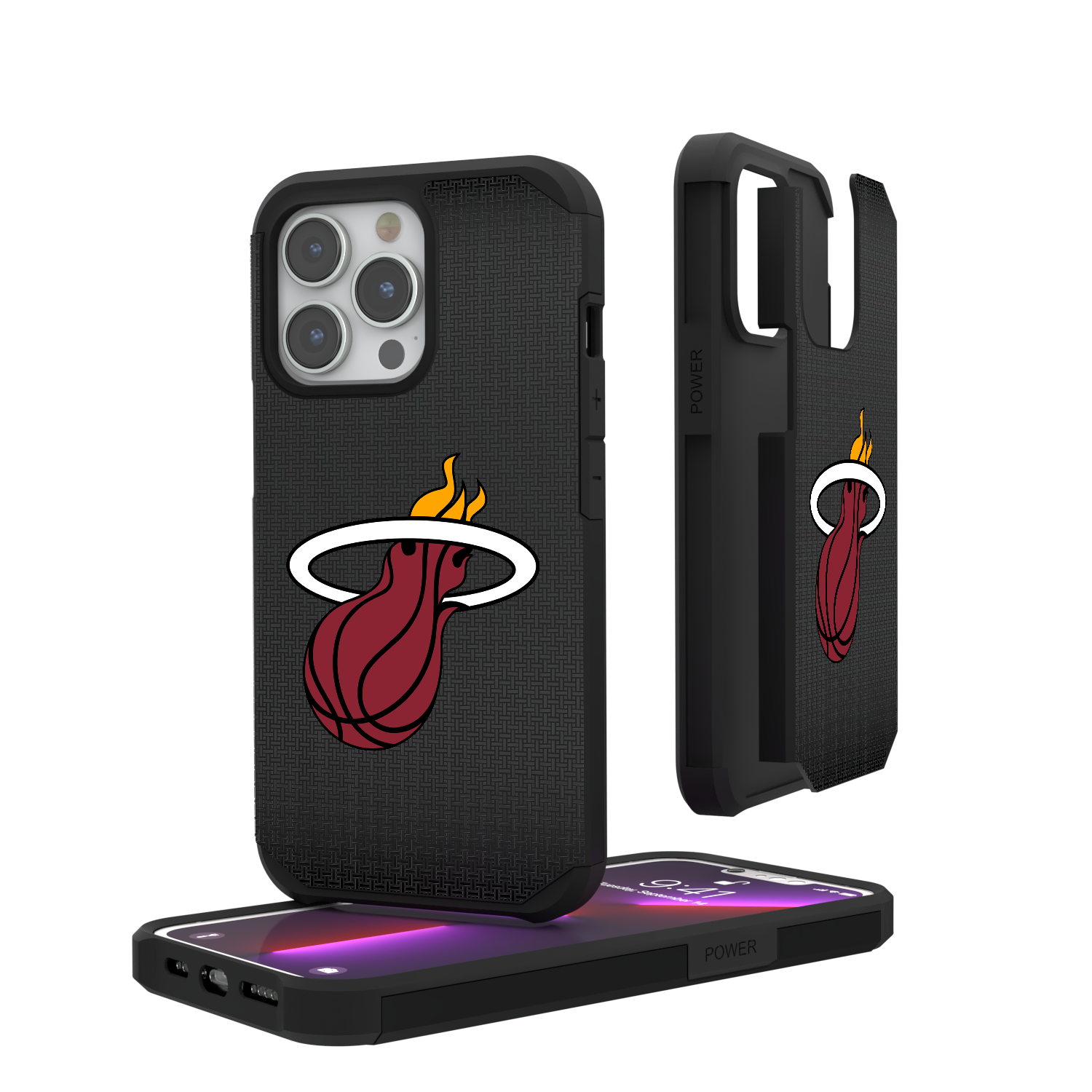 Miami Heat Linen Rugged Phone Case