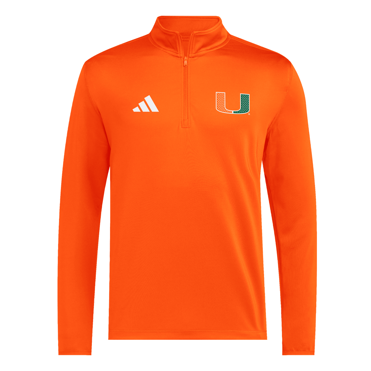 Miami Hurricanes adidas 2001 National Championship LS 1/4 Zip - Orange