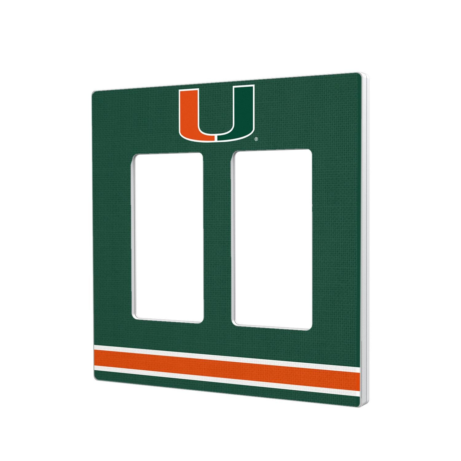 Miami Hurricanes Stripe Hidden-Screw Light Switch Plate