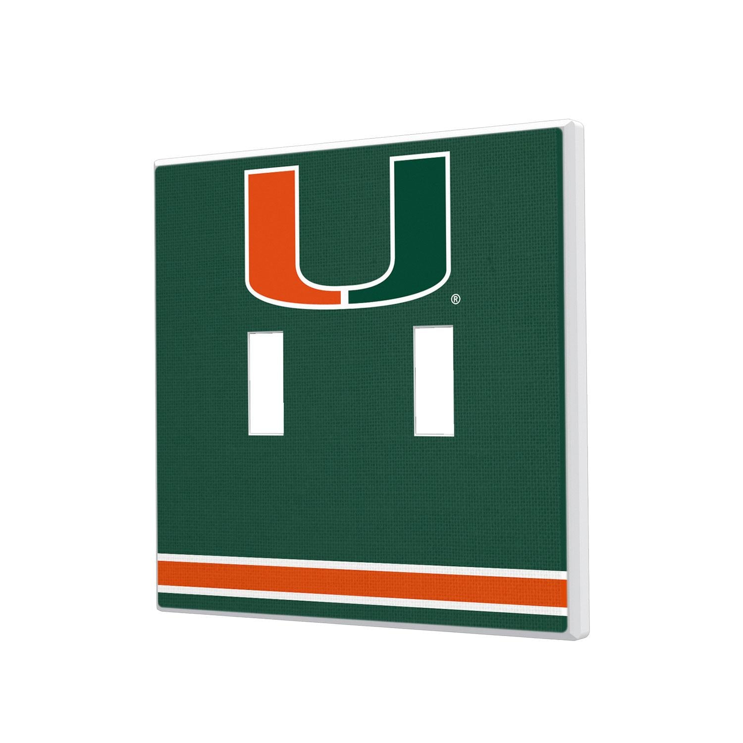 Miami Hurricanes Stripe Hidden-Screw Light Switch Plate