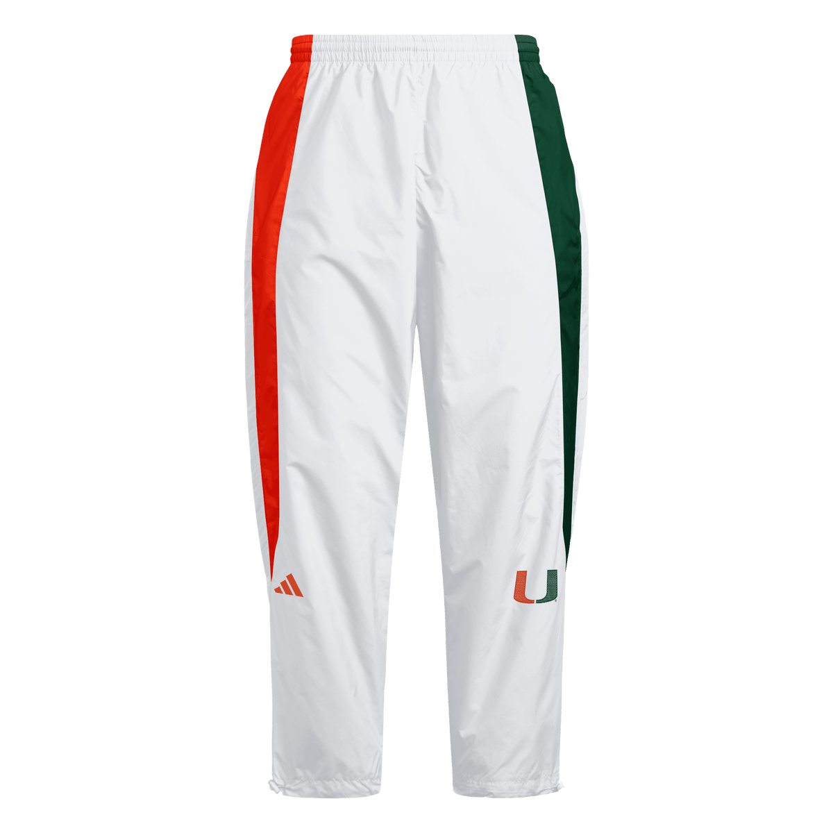 Miami Hurricanes adidas 2026 Strategy Windbreaker Pants - White