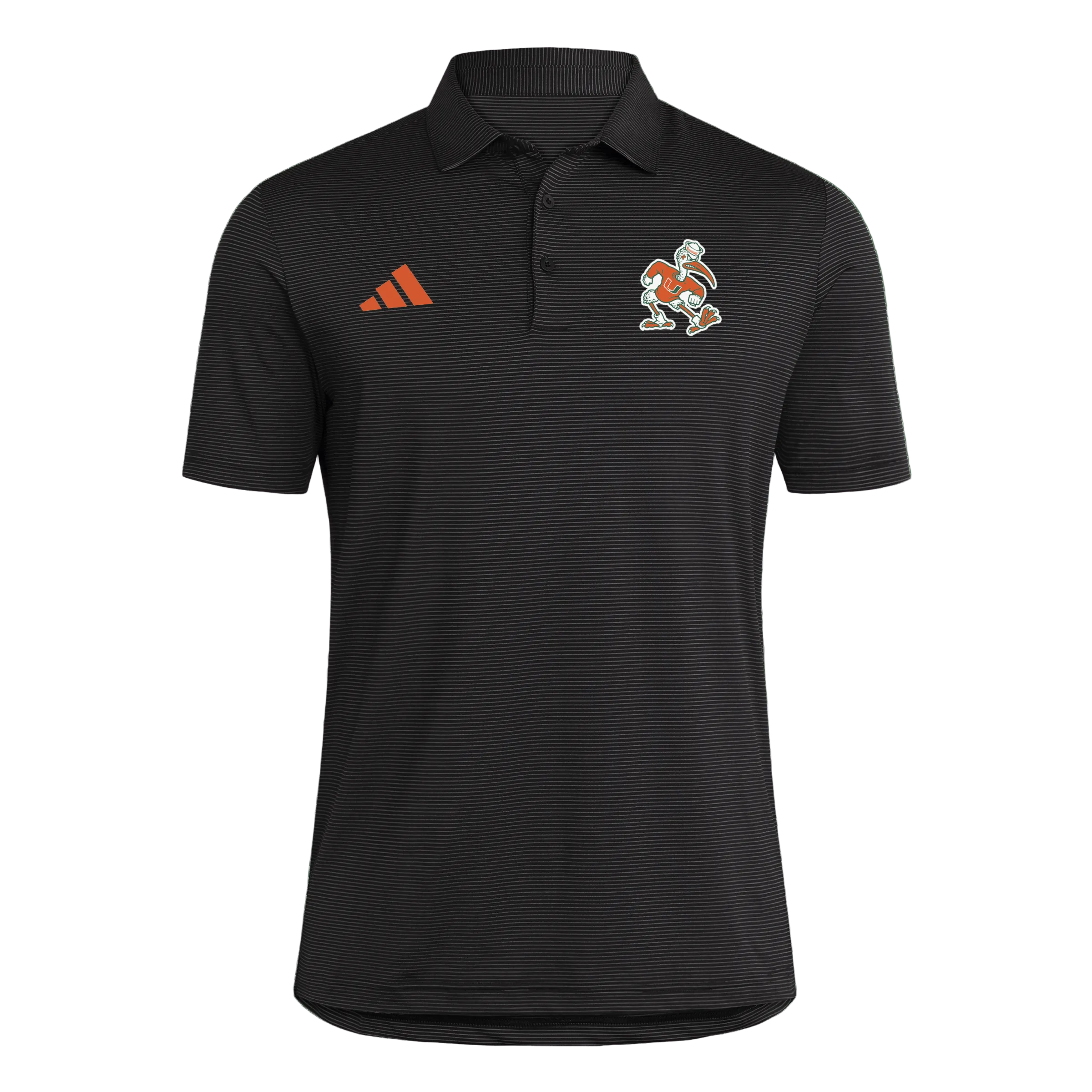 Miami Hurricanes adidas 2026 Sebastian Ultimate 365 Striped Polo - Black