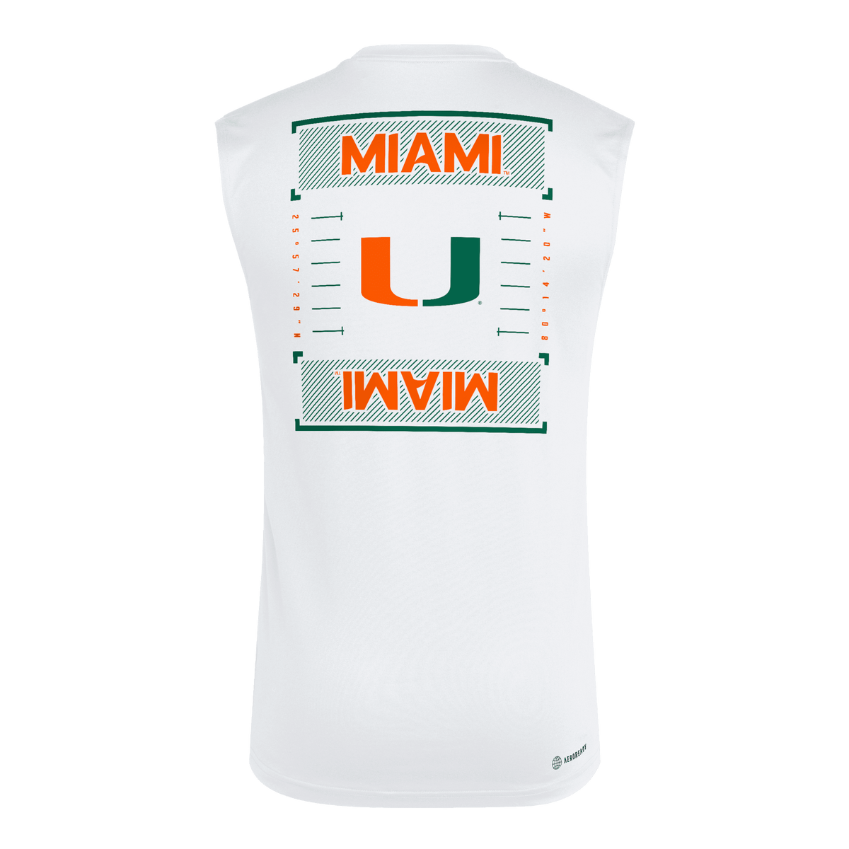 Miami Hurricanes adidas 2026 Field Sleeveless Pregame T-Shirt - White