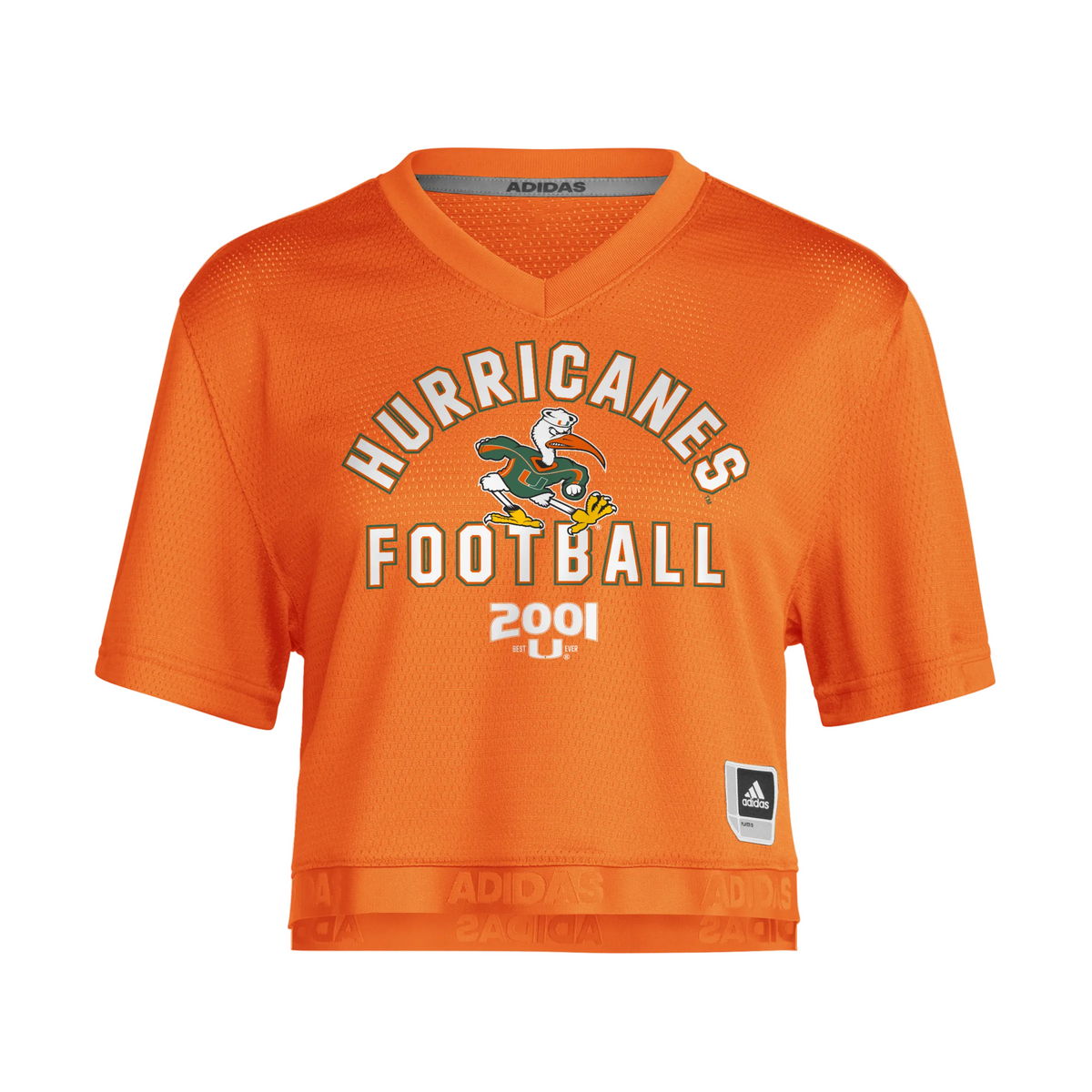 Miami Hurricanes adidas Women's 2026 '01 Anniversary Crop Jersey - Black