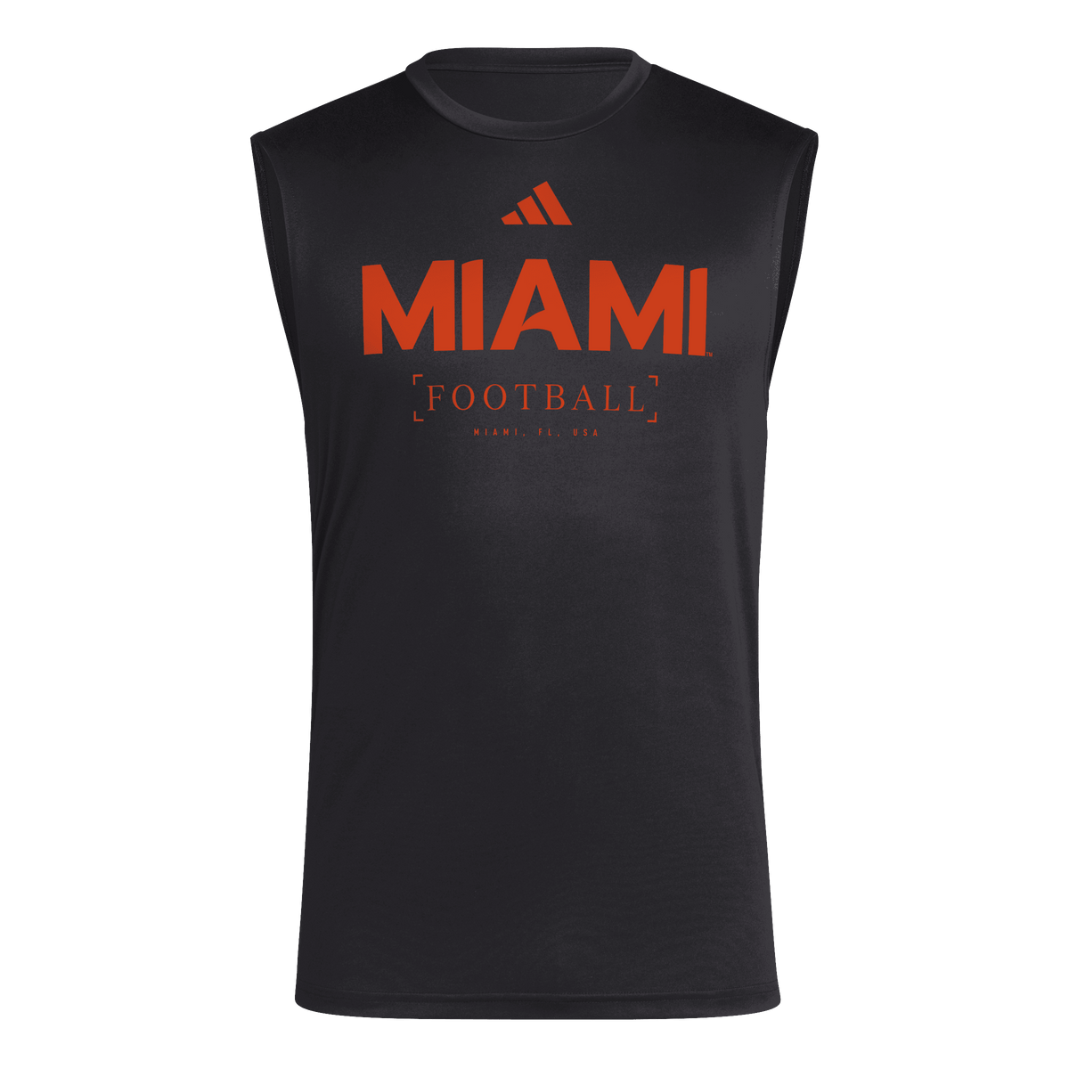 Miami Hurricanes adidas 2026 Locker Practice Sleeveless Pregame T-Shirt- Black