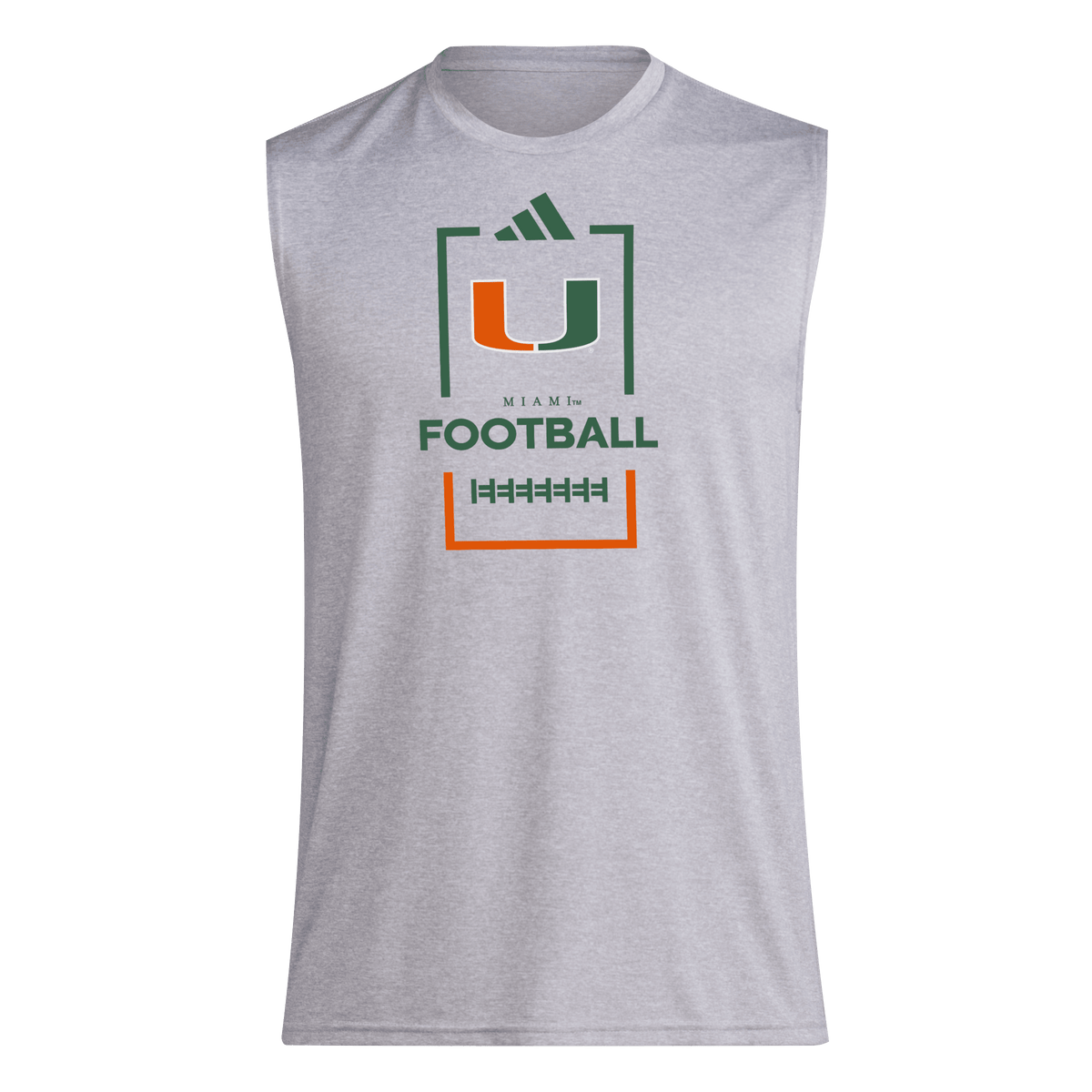 Miami Hurricanes adidas 2026 Football Sleeveless Pregame T-Shirt - Grey