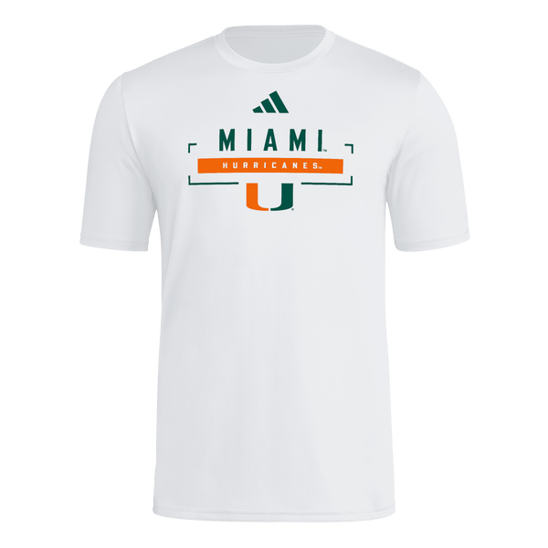 Miami Hurricanes adidas 2026 Pregame T-Shirt - White