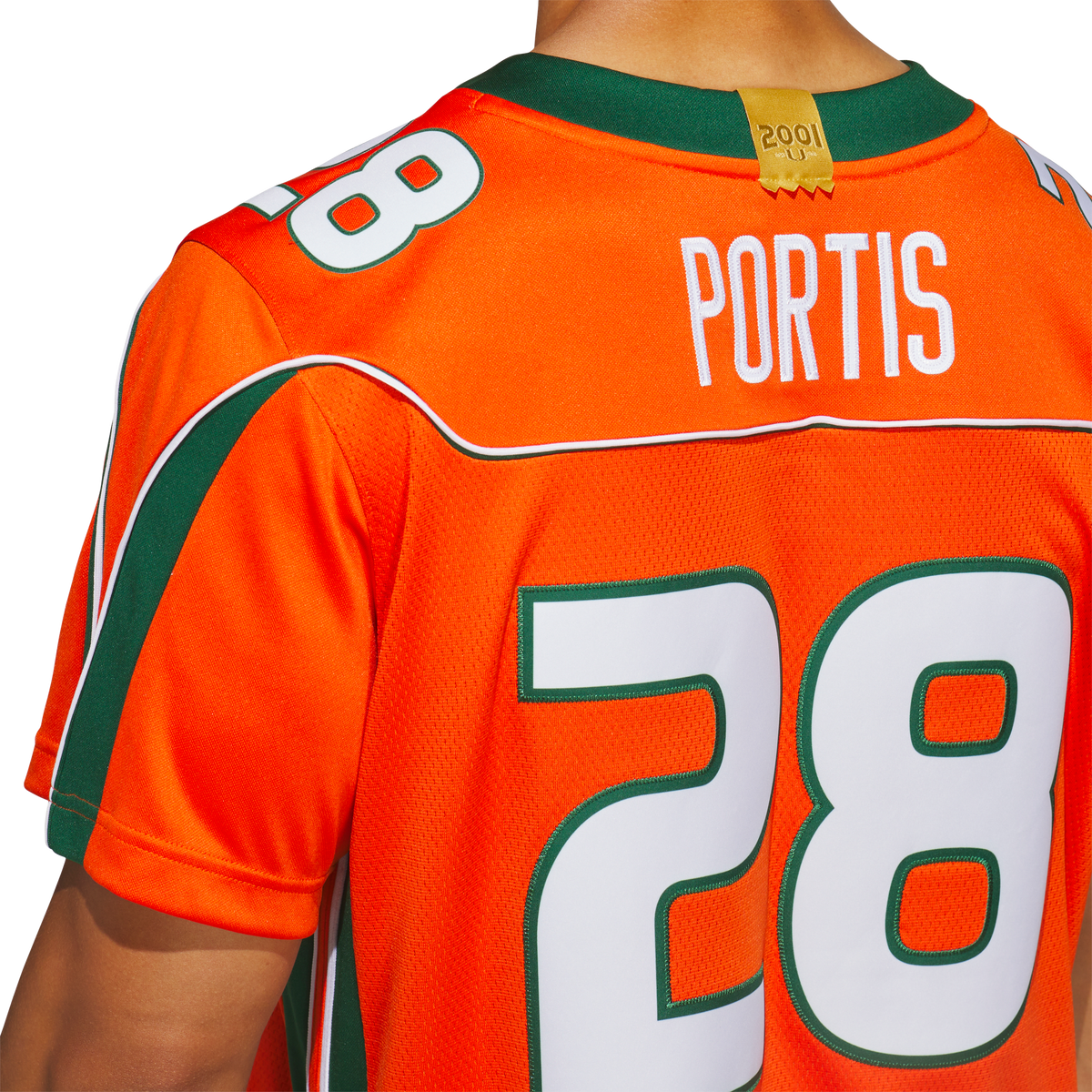Miami Hurricanes adidas Clinton Portis 2001 25th Anniversary Premium Jersey - Orange