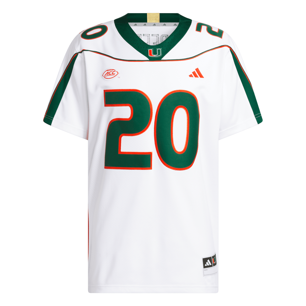 Miami Hurricanes adidas Ed Reed 2001 25th Anniversary Premium Jersey - White