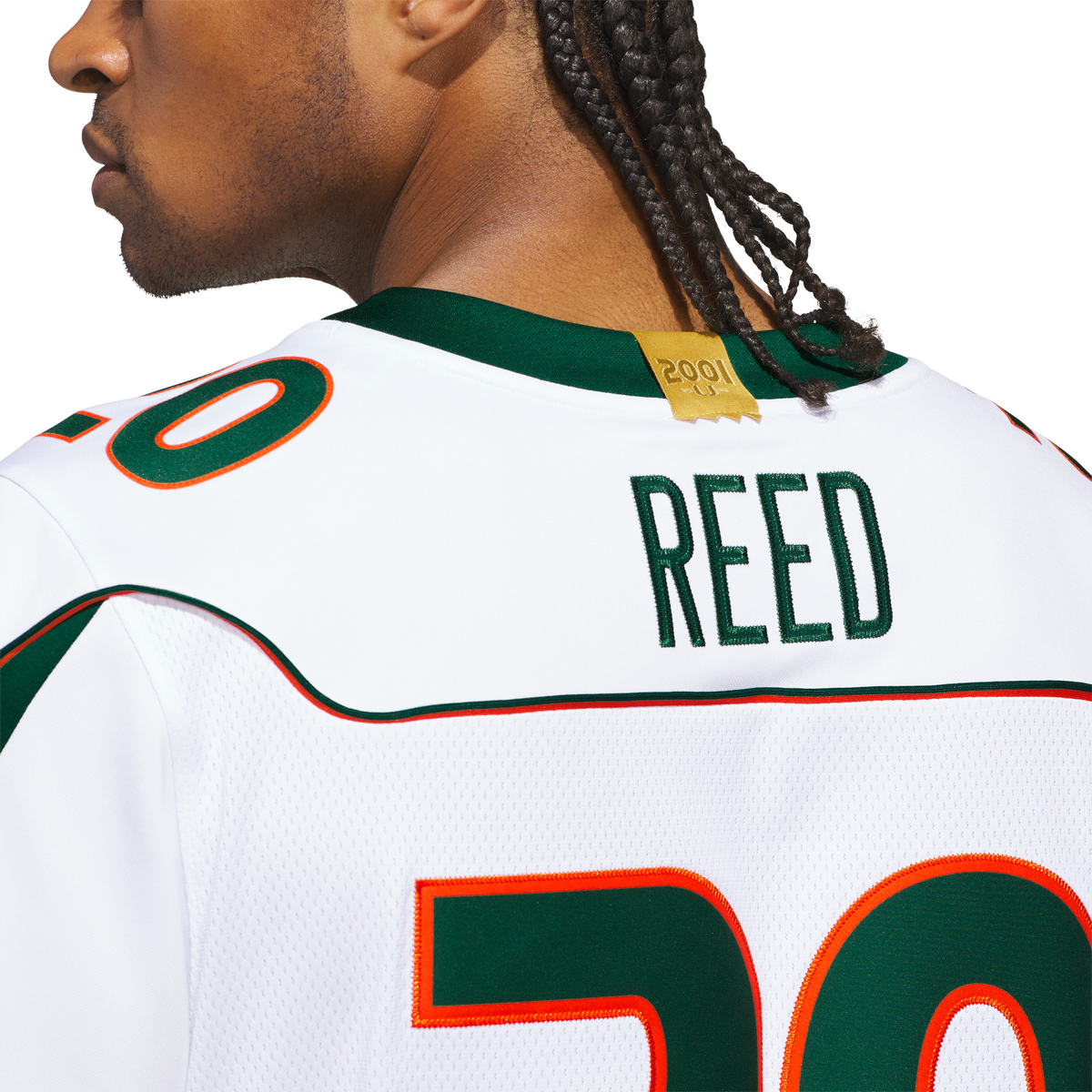 Miami Hurricanes adidas Ed Reed 2001 25th Anniversary Premium Jersey - White