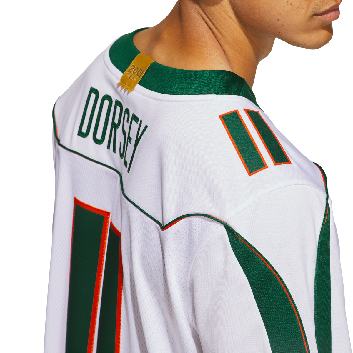 Miami Hurricanes adidas Ken Dorsey 2001 25th Anniversary Premium Jersey - White