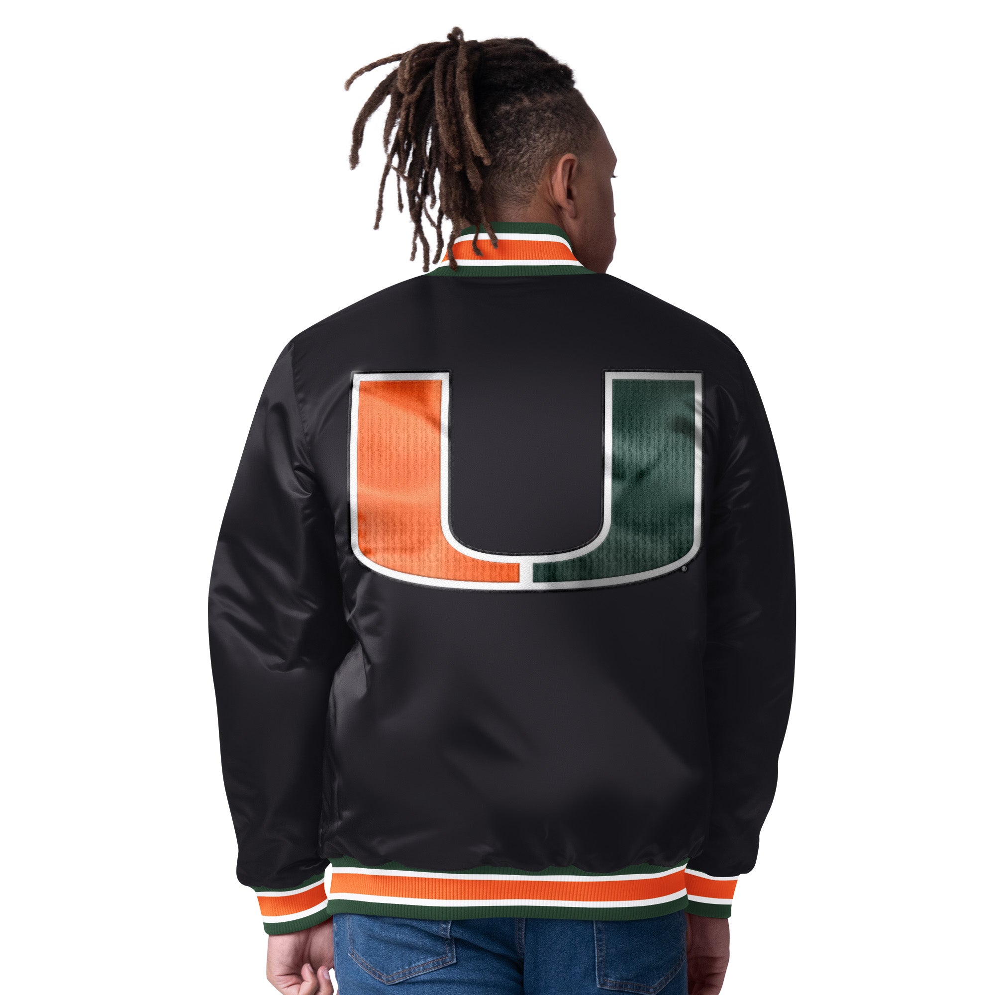 Miami Hurricanes Classic Vintage Reversible Starter Jacket- Black / Wh