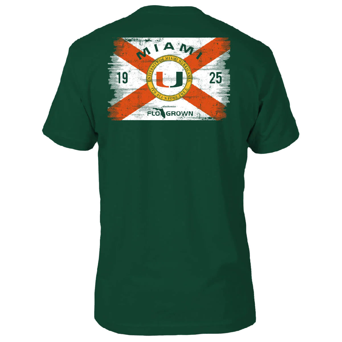 Miami Hurricanes FLOGROWN Washed Flag T-Shirt - Green