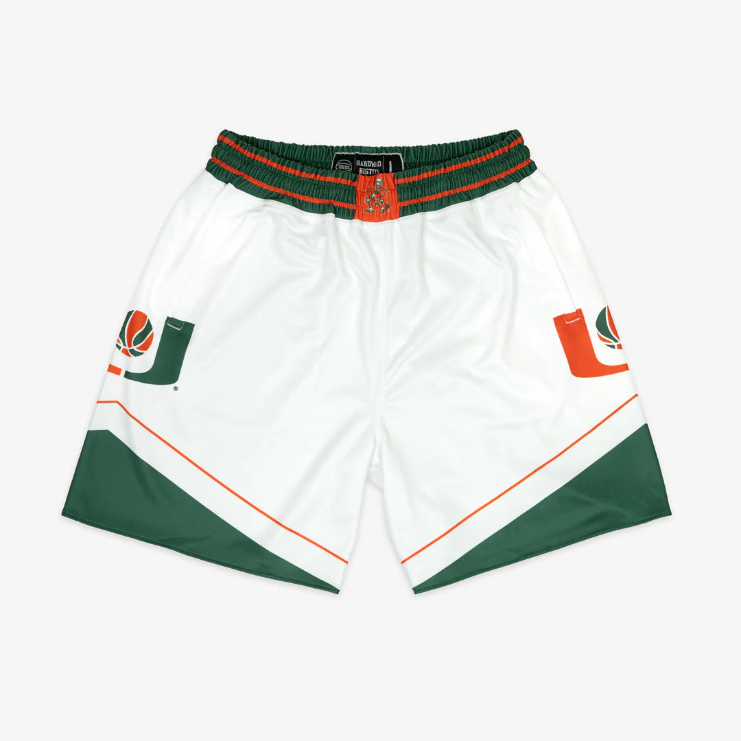 Miami Hurricanes 19nine 1997-98 Basketball Shorts - White