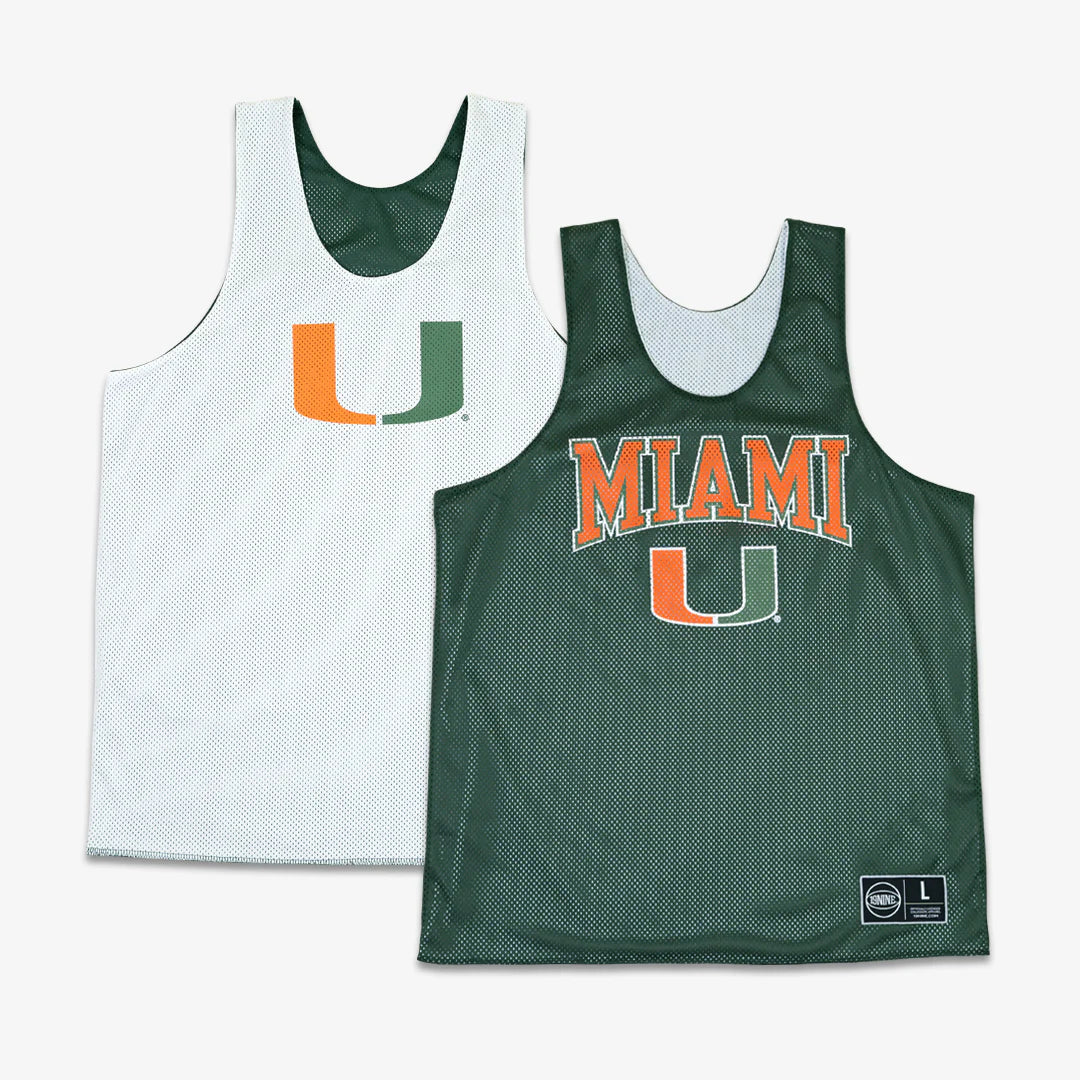 Miami Hurricanes 19nine 90's Reversible Basketball Jersey - Green/White