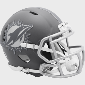Miami Dolphins NFL Slate Collection Alternate Mini Speed Riddell Helmet - Slate Grey