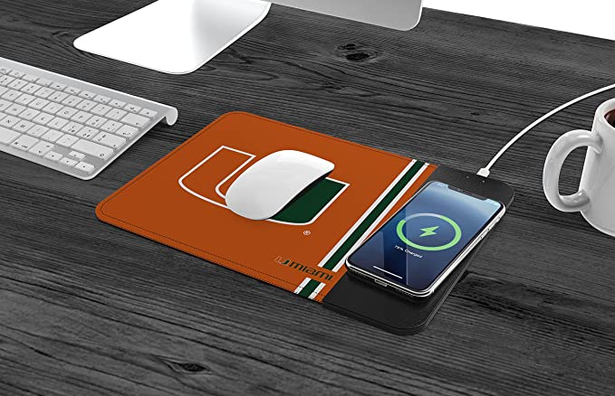 Miami Hurricanes Wireless Charging Mouse Pad