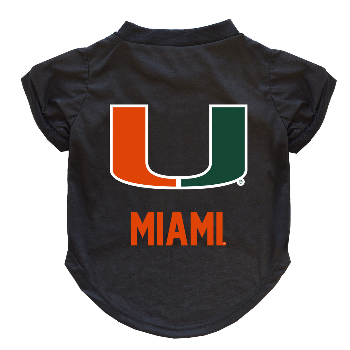 Miami Hurricanes Primary Logo Pet T-Shirt - Black