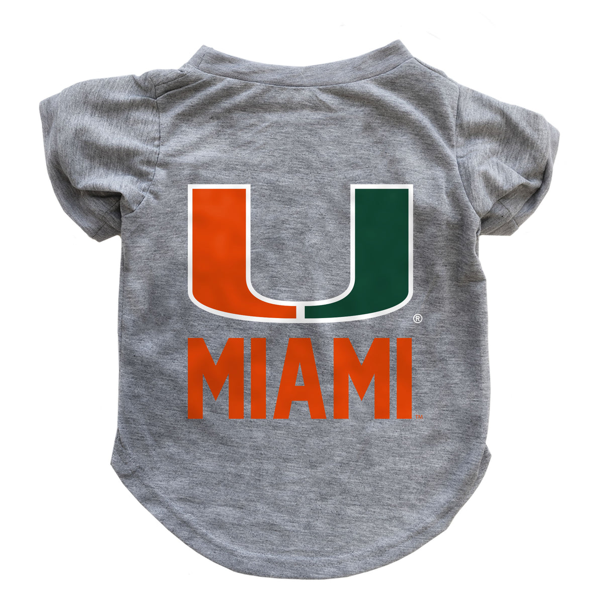 Miami Hurricanes Primary Logo Pet T-Shirt - Grey
