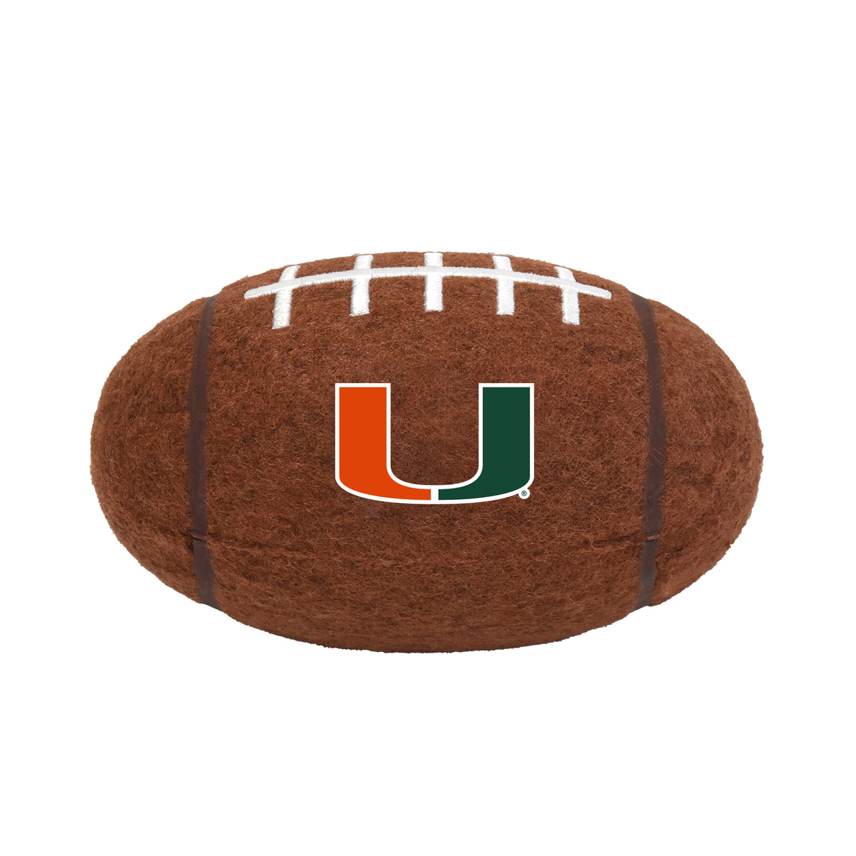 Miami Hurricanes Pet Heavy Duty Rubber Football Toy