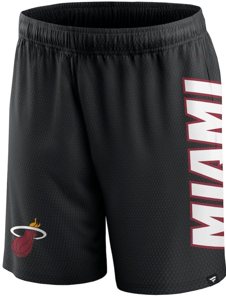 Miami Heat Fanatics Post Up Mesh Shorts - Black