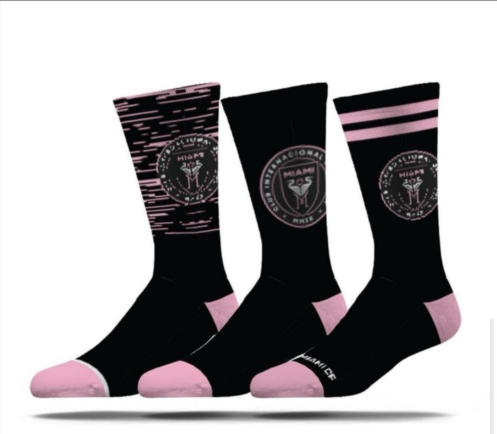 Inter Miami CF Strideline Economy Knit Crew Socks - 3 Pack