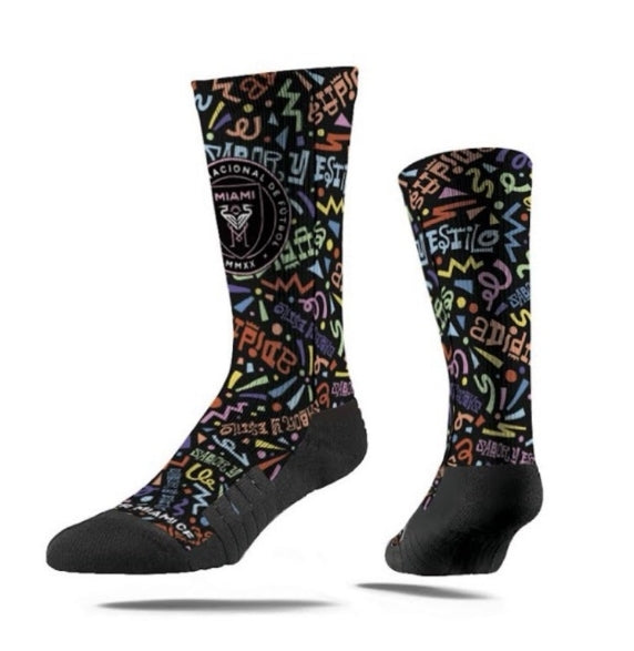 Inter Miami CF Strideline Hispanic Heritage Full Sublimated Crew Socks - Black