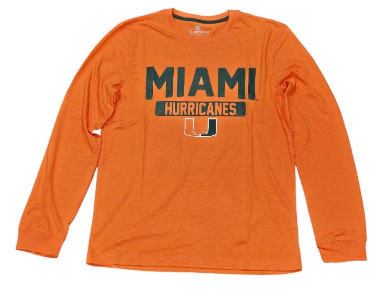Miami Hurricanes Colosseum Neo Crackled L/S T-Shirt - Orange