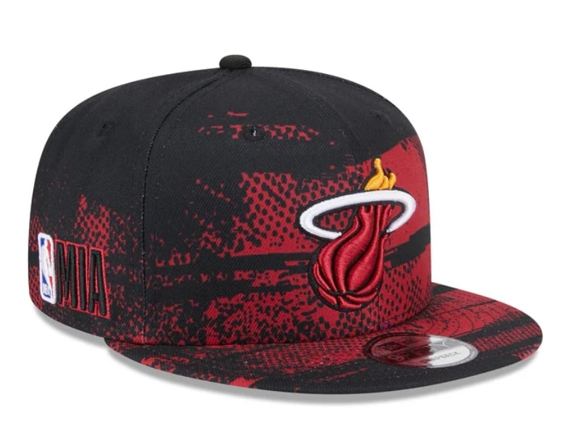 Miami Heat New Era Tip-Off 9Fifty Snapback Hat - Black/Red