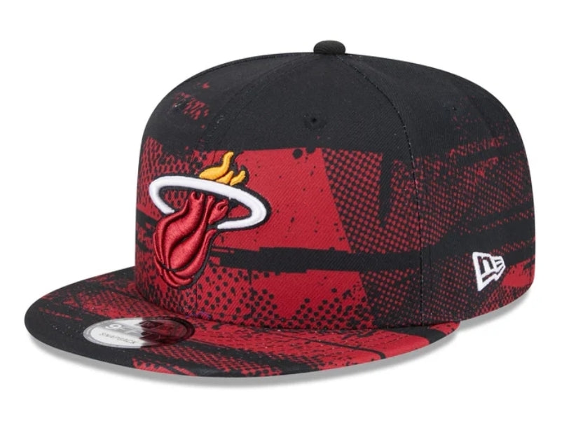 Miami Heat New Era Tip-Off 9Fifty Snapback Hat - Black/Red