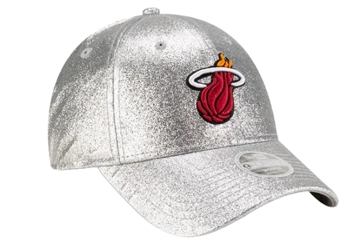 Miami Heat New Era Women's 9FORTY Sparkly Adjustable Hat - Silver