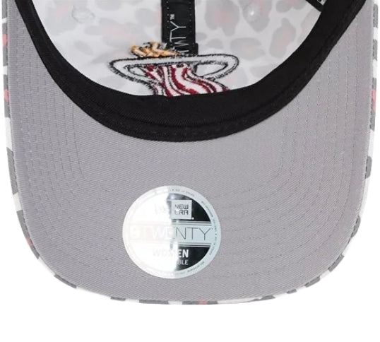 Miami Heat New Era Women's 9Twenty Animal Pattern Adjustable Hat - White