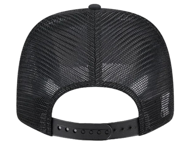 Miami Heat New Era 9Seventy Trucker Striped Mesh Back Stretch-Snap Hat - Black