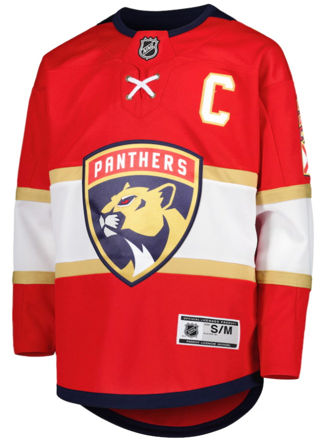 Florida Panthers Aleksander Barkov Youth Premiere Home Jersey - Red