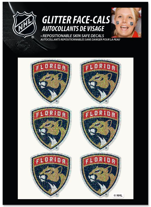 Florida Panthers Glittered Face-Cals - 6 pack