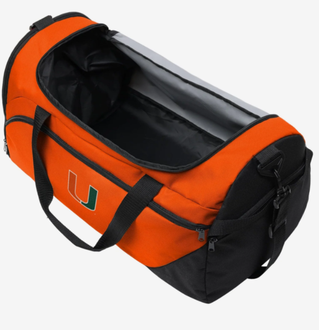 Miami Hurricanes Solid Big Logo Duffle Bag - Orange