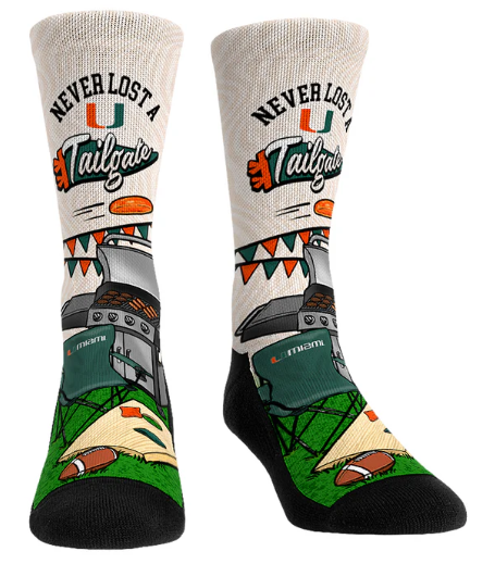 Miami Hurricanes Rock'em Never Lost a Tailgate Socks