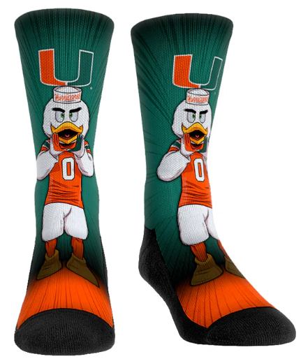 Miami Hurricanes Rock'em Mascot Pump Up! Socks - Green