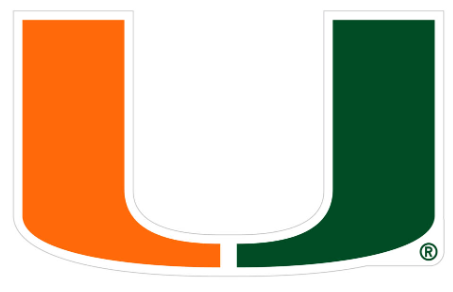 Miami Hurricanes U Logo Magnet - 6.5" x 4"