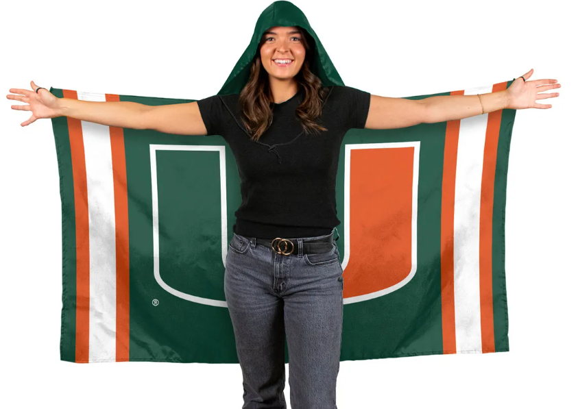 Miami Hurricanes 3 x 5 Foot Hoodie Flag