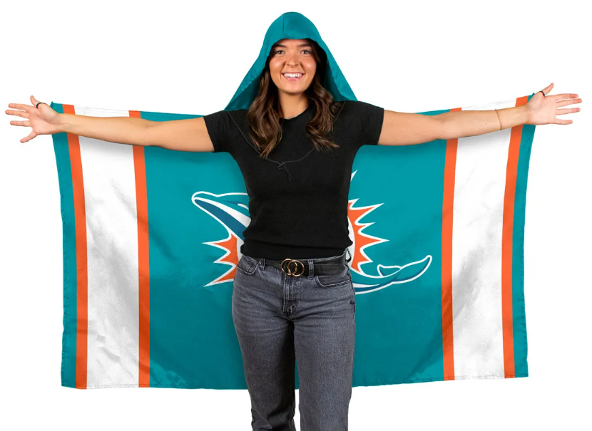 Miami Dolphins 3 x 5 Foot Hoodie Flag