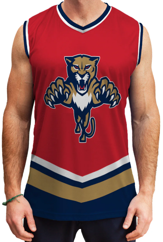 Florida Panthers Bench Clearers Leaping Cat Mesh Jersey Hockey Tank - Red