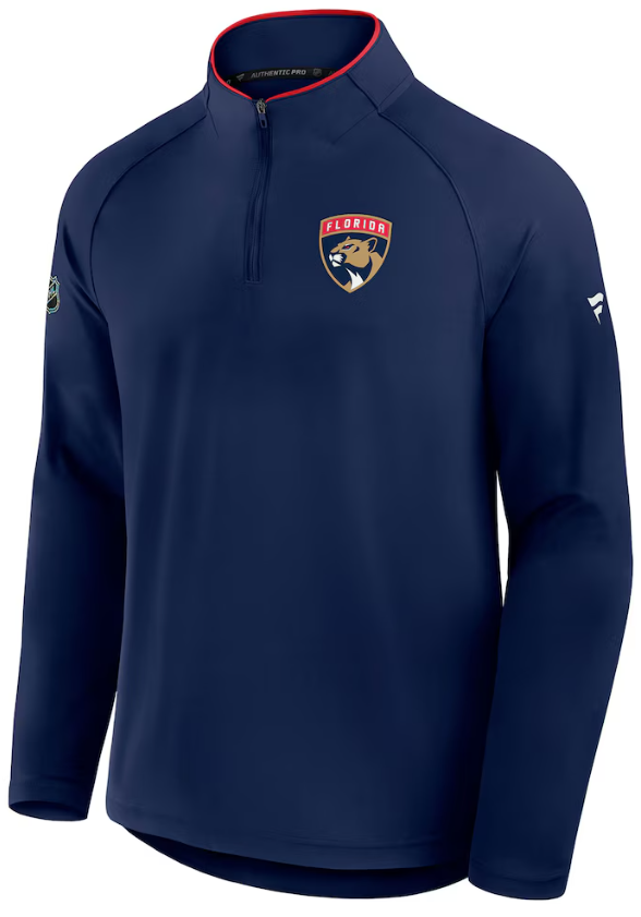 Florida Panthers Women's Fanatics Authentic Pro Rink Training 1/4 Zip Pullover - Navy