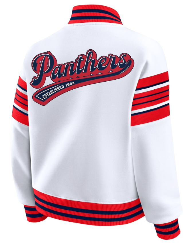 lorida Panthers WEAR by Erin Andrews Women's Full-Snap Fleece Sweatshirt Jacket - White/Red