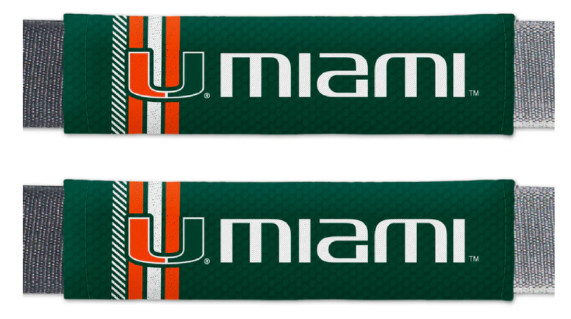 Miami Hurricanes Rally Seatbelt Pad Covers - Green
