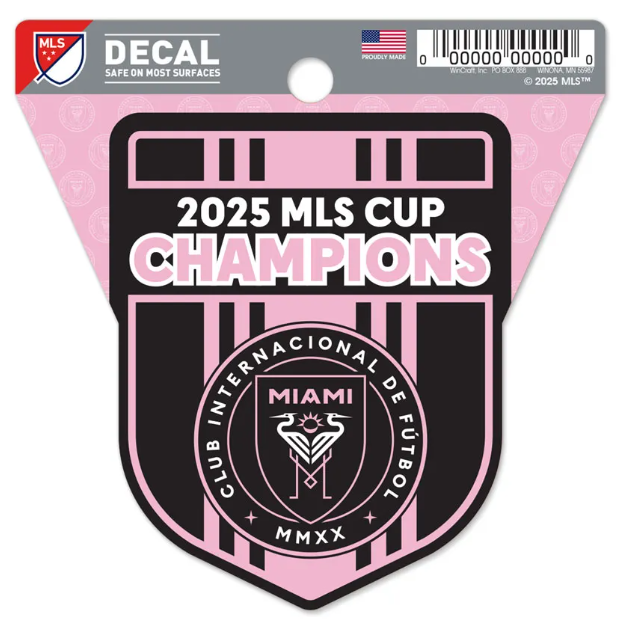 Inter Miami CF 2025 MLS Champs Clean Cut Thick Decal - 3"