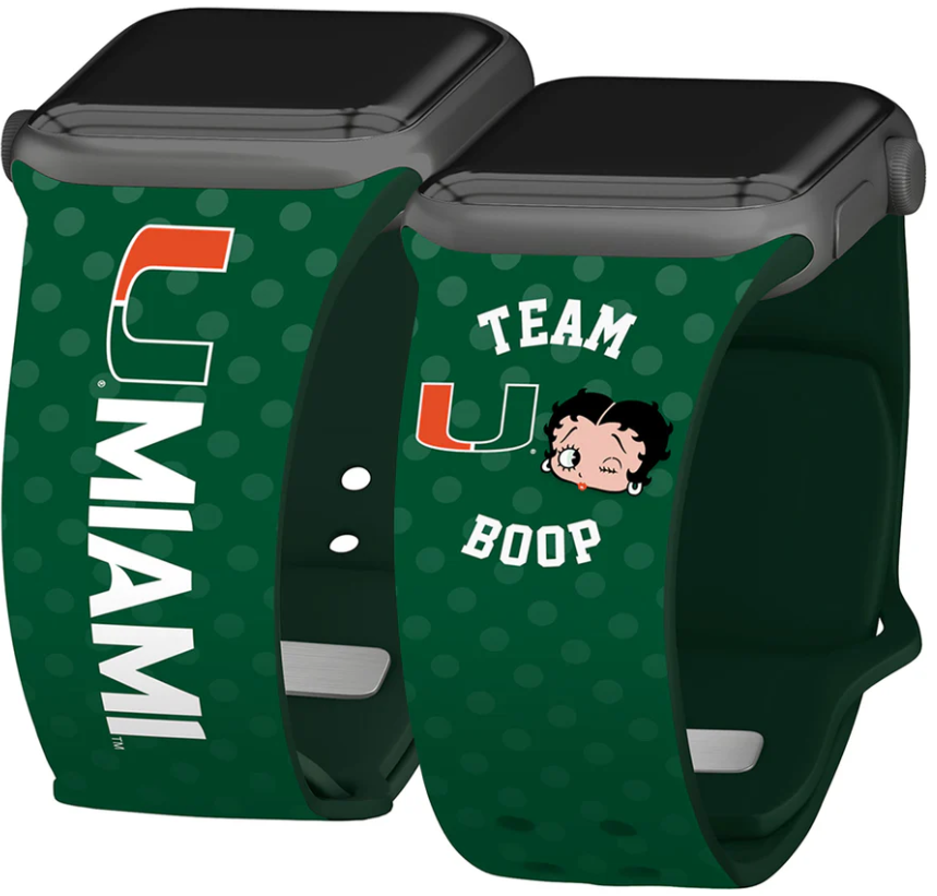 Miami Hurricanes X Betty Boop HD Apple Watch Band- Green