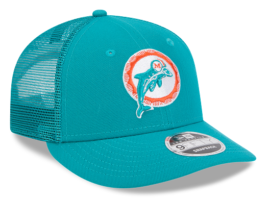 Miami Dolphins New Era 9Fifty Low Profile Vintage Logo Trucker Hat - Aqua