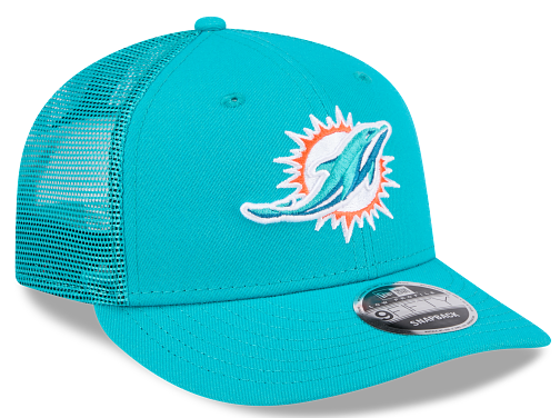 Miami Dolphins New Era 9Fifty Low Profile Primary Logo Trucker Hat - Aqua