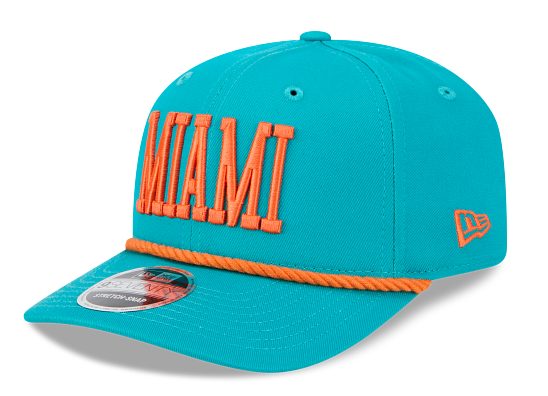 Miami Dolphins New Era 9Seventy Wordmark Rope Snapback Hat - Aqua